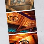 Полилеи от автентични колела от каруца с ръчно изработени дървени чашки!