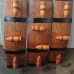 Полилеи от автентични реставирани дъбови бъчви с 3 ръчно изработени дървени чашки-конус!