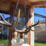 Ръчно изработен полилей от рога на елен  с  3  ръчно изработени дървени чашки!